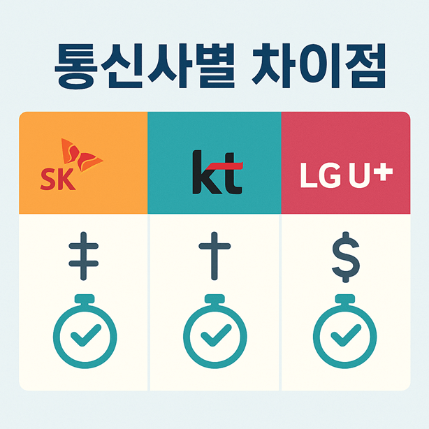 통신사별 차이점