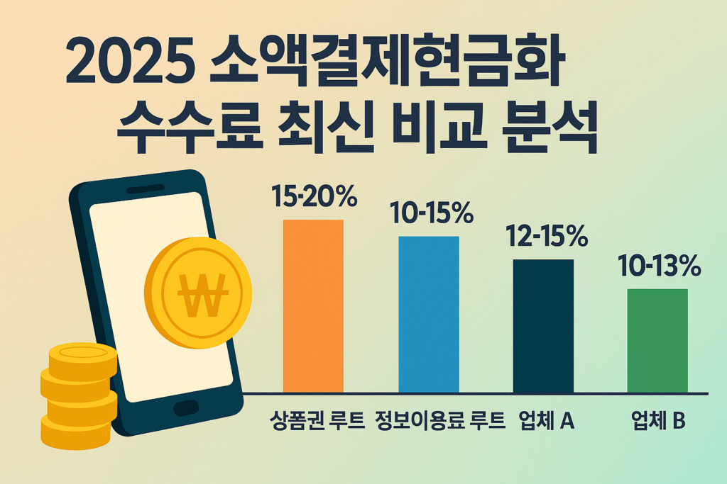 2025 소액결제현금화 수수료 최신 비교