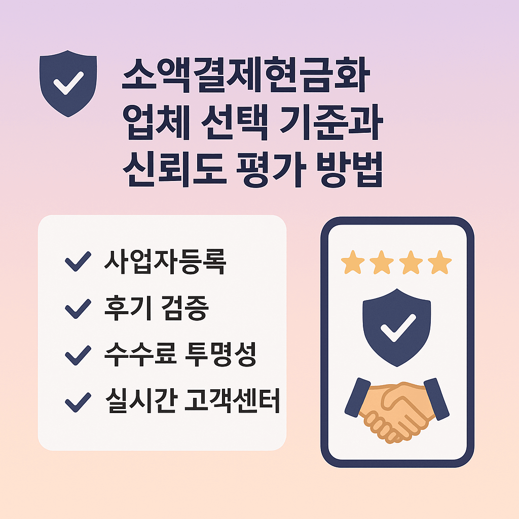 소액결제현금화 업체 선택 기준