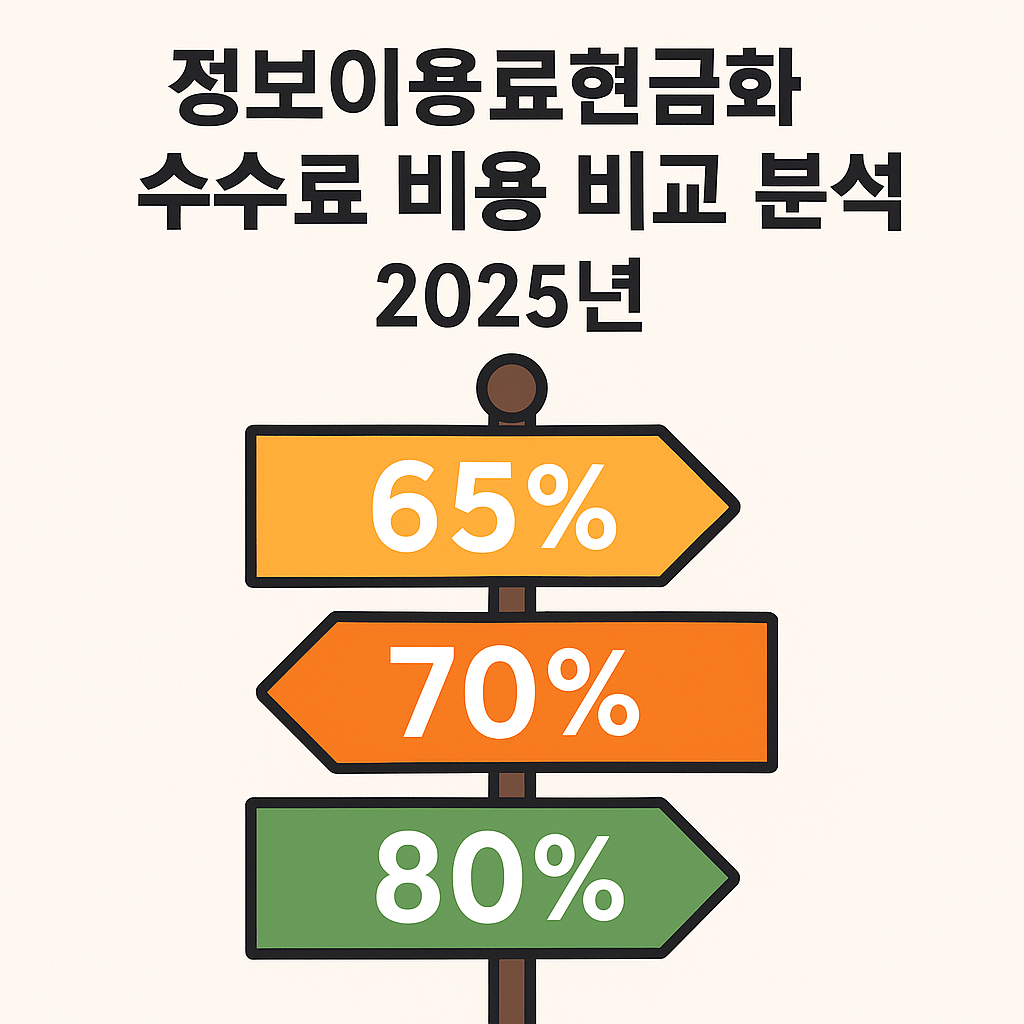 정보이용료현금화 수수료 비용 비교 분석 2025년
