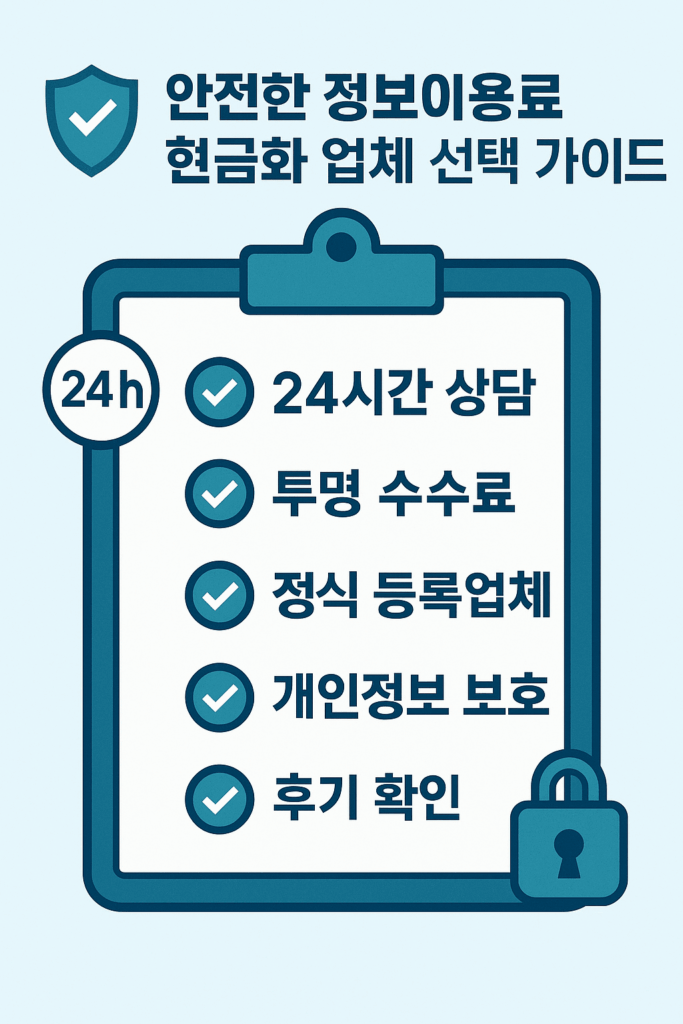 안전한 정보이용료 현금화 업체 선택 가이드
